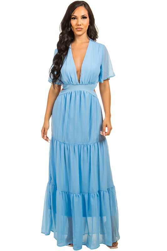 SEXY CHIFFON MAXI DRESS