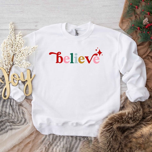 Believe Colorful Graphic Sweatshirt