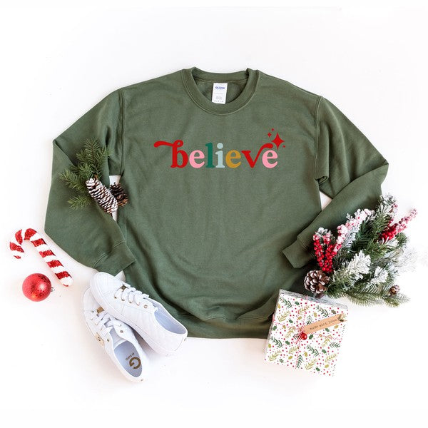 Believe Colorful Graphic Sweatshirt