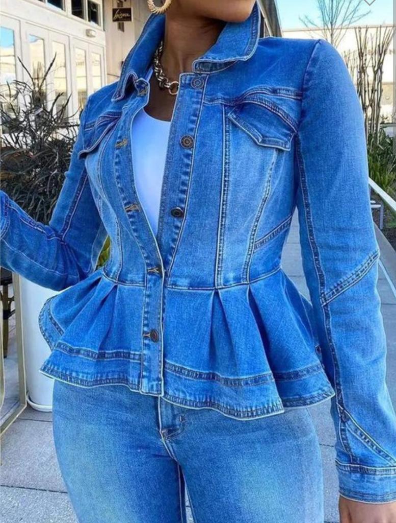 Denim Peplum Jacket